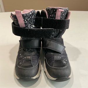 ☃️GEOX Respira Girl’s Waterproof Black/Pink Warm Winter Boots, Size 3.5
